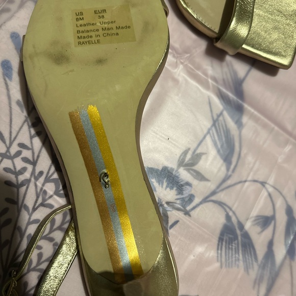 Elle Gold Strappy Heels Sam Edelman - Picture 4 of 5